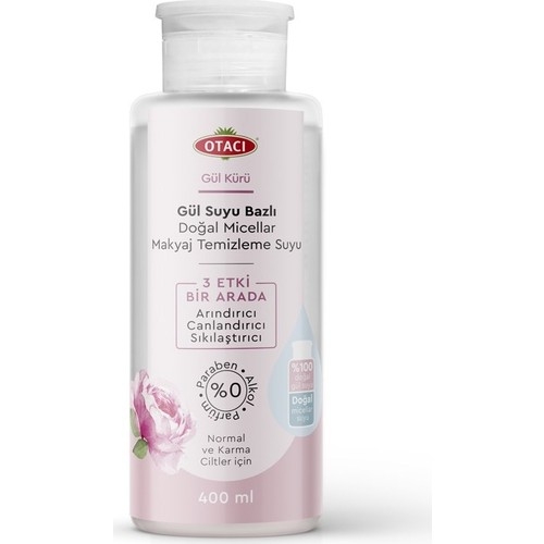 Otacı Gül Kürü Gül Suyu Bazlı Doğal Micellar Makyaj Temizleme Suyu 400 ml - 1