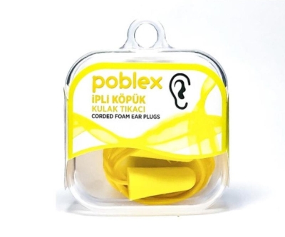 Poblex İPLİ Köpük Kulak Tıkacı - Kulak Koruyucu Tıpası - Poblex