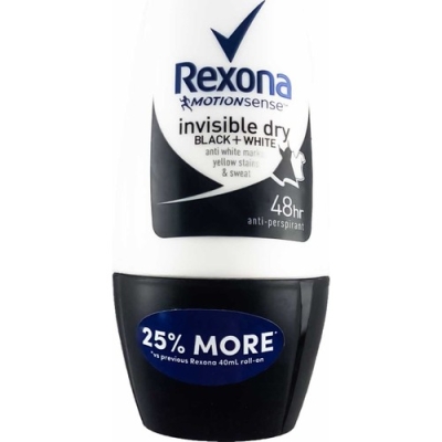 Rexona Invisible Black&white Roll-On 50 Ml. - Rexona