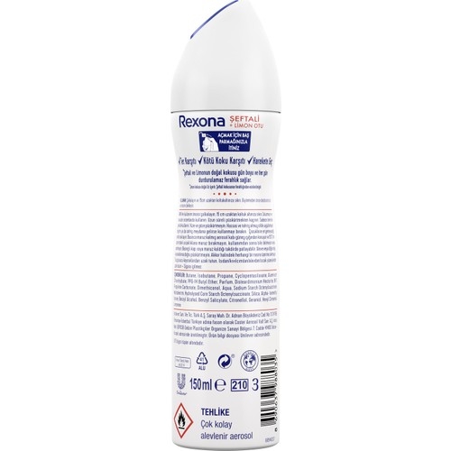 Rexona Motionsense Kadın Sprey Deodorant Natural Fresh Şeftalı + Limon Otu Tozu 150 ml - 6