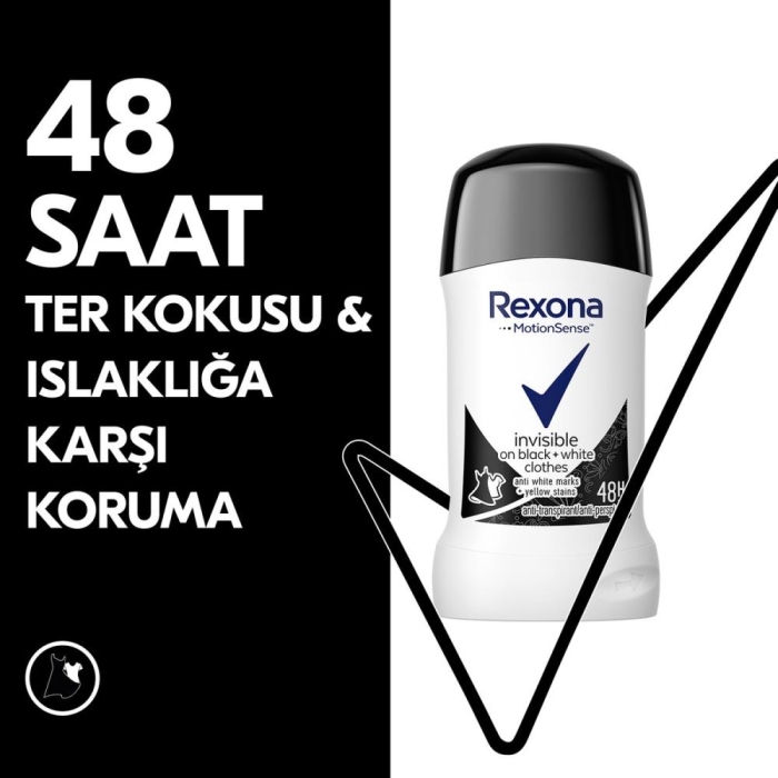Rexona MotionSense Kadın Stick Deodorant Invisible On Black + White Clothes 40 ml - 3