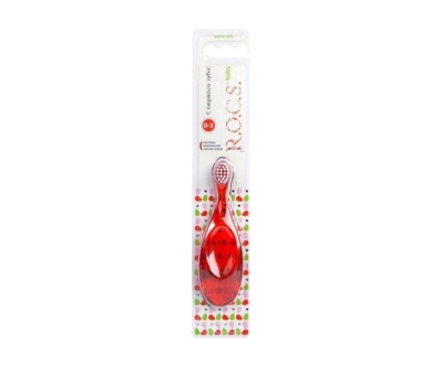Rocs Baby Extra Soft - Bebekler İçin Diş Fırçası Kırmızı 0-3 Ay - R.O.C.S.