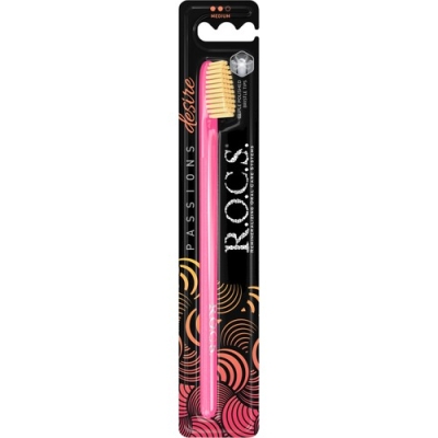 Rocs Passıons Diş Fırçası Desire-Pembe Sap-Sarı Kıl - Rocs