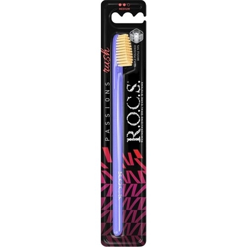 Rocs Passions Medium Diş Fırçası-Mor-Sarı Kıl - 1