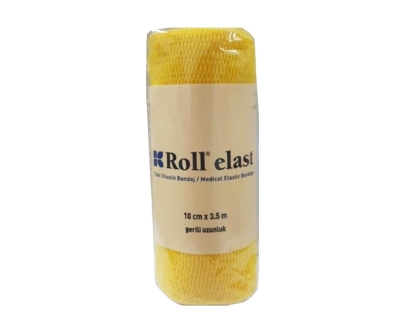 Roll Elast Elastik Bandaj 10 Cm x 3.5 Cm - Sarı - Kurtsan Medikal