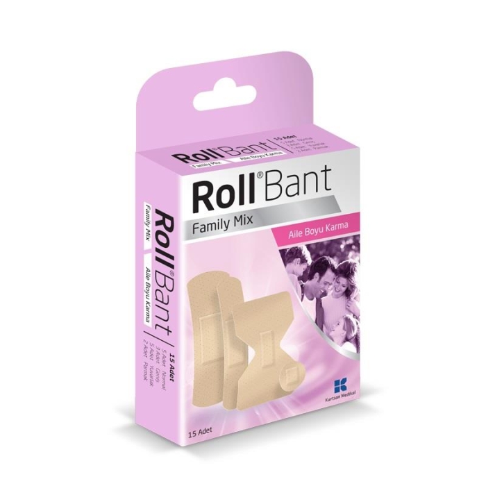 RollBant Family Mix Aile Boyu Karma Yara Bandı 15li - 1