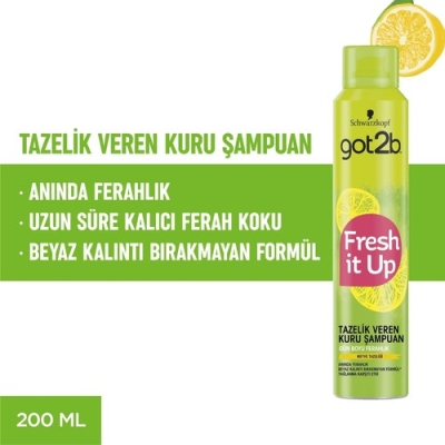Schwarzkopf GOT2B Fresh & Fabulous Tazelik Veren Kuru Şampuan 200 ml - 2