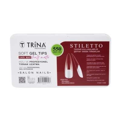 Soft Jel Takma Tırnak -Stilletto (Yarı Mat) 550' Li - 19 - Trina