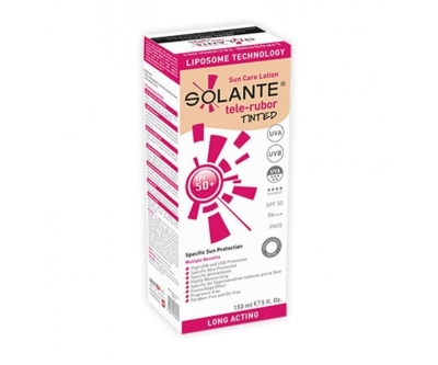 Solante Telerubor Tinted Sun Care Lotion SPF50+ 150 Ml - Kızarıklık Sorunlu Ciltler İçin Renkli Güneş Koruyucu - Solante