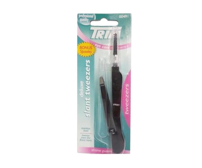 Trim Pro Siyah Cımbız + Kaş Tarama Fırçası 00491 - Trim