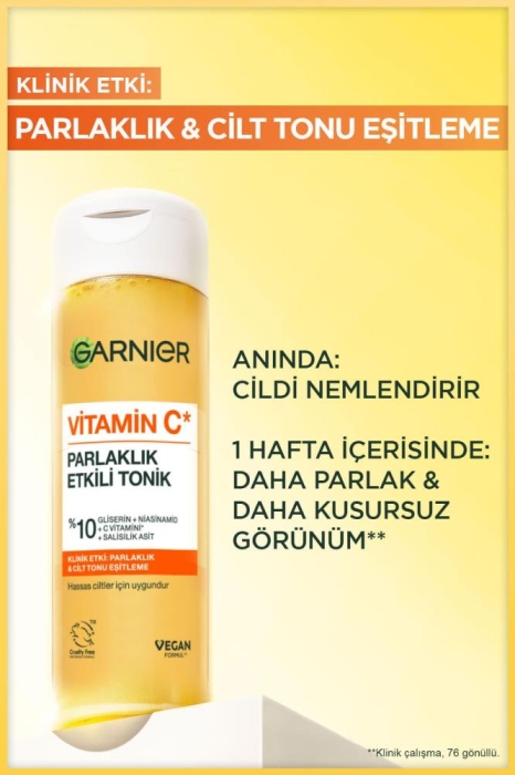 Vitamin C Parlaklık Etkili Canlandırıcı Tonik Gliserin, Niasinamid, Salisilik Asit 120 ML - 2