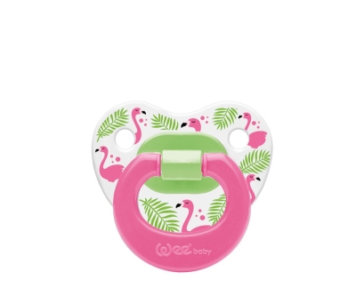 Wee Baby 0-6 Ay Desenli Damaklı Emzik No:1 Flamingo - Wee Baby