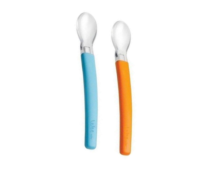 Wee Baby 122 Silikon Uçlu Mama Kaşığı (2'Li) Mavi-Turuncu - 1
