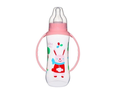 Wee Baby 6-18 Ay Kulplu PP Biberon 270 Ml - Pembe - Wee Baby