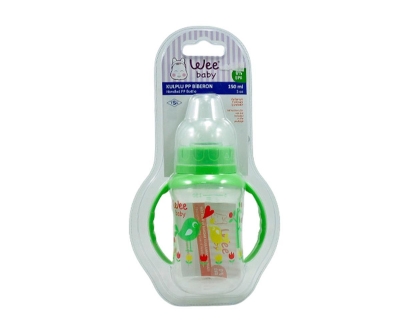 Wee Baby 744 Kulplu PP Biberon 150 Ml - Yeşil - Wee Baby