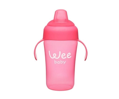 Wee Baby Colorful Akıtmaz Kulplu Bardak Pembe 240ML - Wee Baby