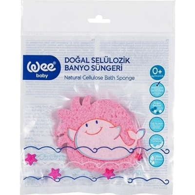Wee Baby Doğal Selülozik Banyo Süngeri 915 Pembe Çilek - Wee Baby