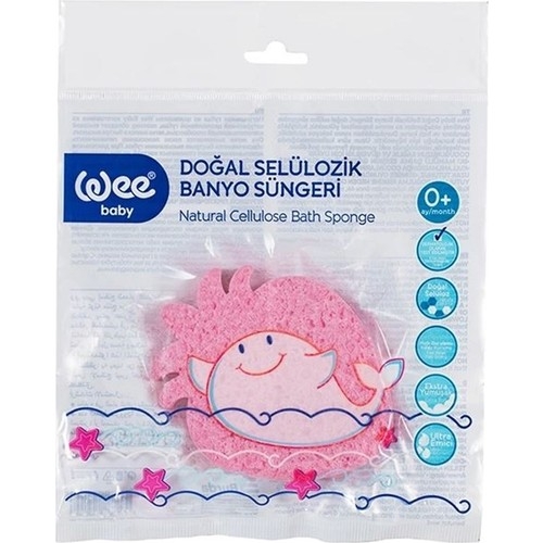 Wee Baby Doğal Selülozik Banyo Süngeri 915 Pembe Çilek - 1