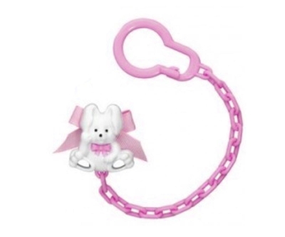Wee Baby Figürlü Emzik Askısı 903 - Pembe ayı - Wee Baby