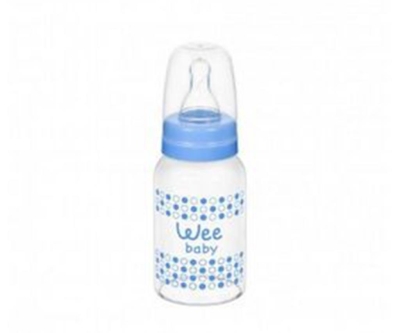 Wee Baby Isıya Dayanıklı Cam Biberon 120ml / Mavi - Wee Baby