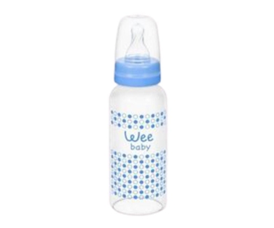 Wee Baby Isıya Dayanıklı Cam Biberon 180ml / Mavi - Wee Baby