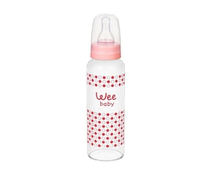 Wee Baby Isıya Dayanıklı Cam Biberon 240ml / Pembe - 1