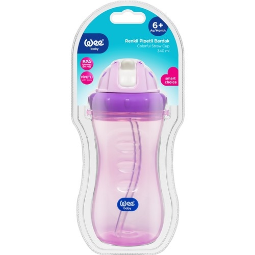Wee Baby Mor Renkli Pipetli Bardak 761-2 - 2