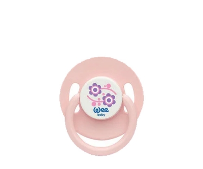 Wee Baby Yuvarlak Uçlu Emzik 18+ Ay No:03 pembe çiçekli - Wee Baby